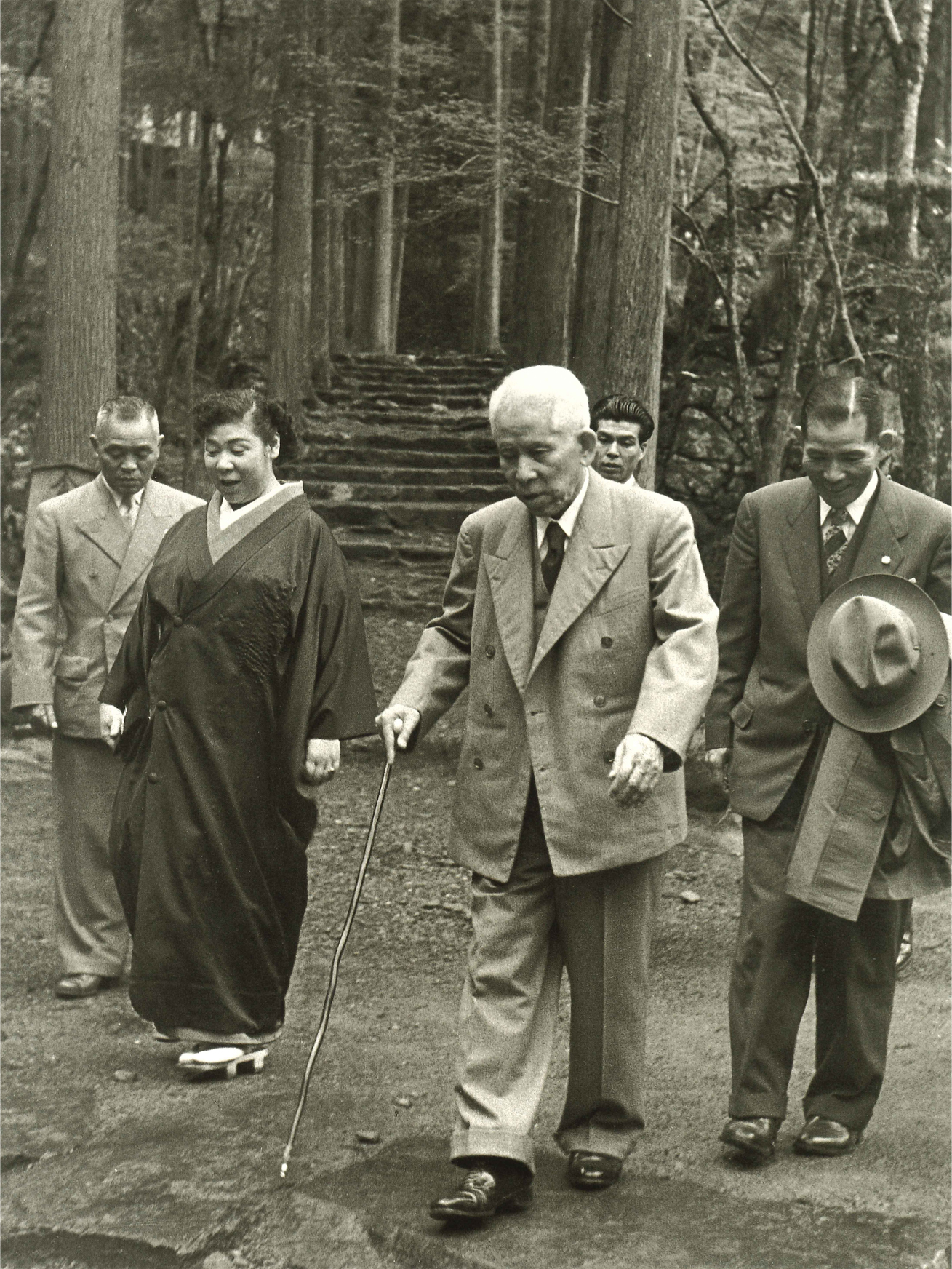 At Kozanji Temple in Kyoto (April 11, 1953)